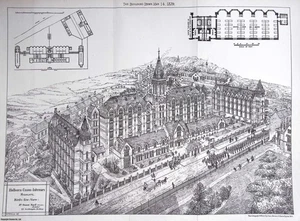 1879 : HOLBORN UNION INFIRMARY, HIGHGATE. H. SAXON SNELL, ARCHITECT. AN ORIGINAL - Bild 1 von 1