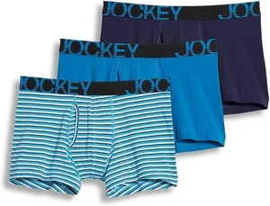 Jockey Men's Underwear ActiveStretch 4" Boxer Brief - 3 Pack, Medium Blues - Picture 1 of 4