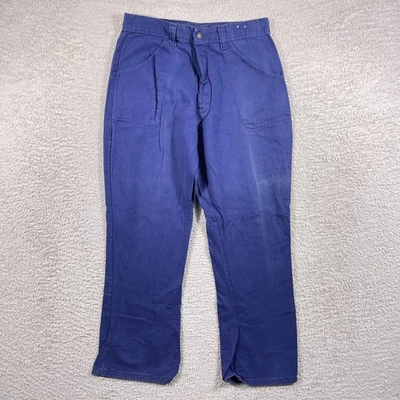 复古 70 年代法国工装裤男式 30x29 蓝色理想军裤 80 年代 — 第 1/4 张图片