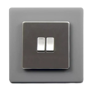 Single Gang Switch Surround Plate - Acrylic - Grey Matt - New Pack of 6 - Picture 1 of 3