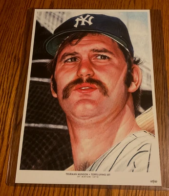 Thurman Munson Topps Living Set Fine Art Print #259 #'d / 100 New York Yankees - Image 1 of 4