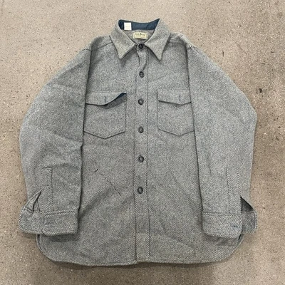 Vintage L.L. Bean Long Northwoods Button Up Shirt Jacket USA Made Men’s Large - Image 1 of 4
