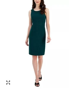 Nwt Kasper Women's Green Sleeveless Seamed Sheath Dress Size Petite 2 $89 - Picture 1 of 7