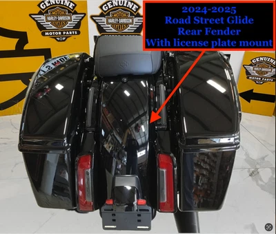 OEM Harley-Davidson 23-25 Touring Rear Fender W/ License Plate Mount Vivid Black - Image 1 of 4