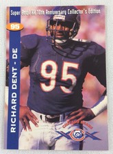 NFL 1995 Chicago Bears 10th Anniversary Super Bowl Card-Richard Dent