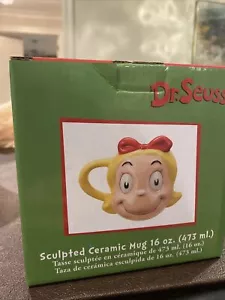 Cindy Lou Who Dr. Suess 16 oz sculpted ceramic mug NEW IN BOX Bow Shape FASTShip - Picture 1 of 7