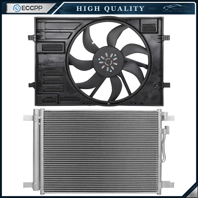 Electric AC Condenser Cooling Fan Kit For 2015 2016 2017 2018 Volkswagen Golf Foto 1 de 4