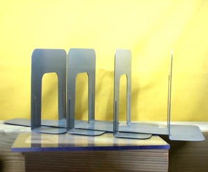 Buchstützen *** Metall Bibliothek Stil Industrie *** 4 3/4 Zoll hoch *** 4er Set - Bild 1 von 4