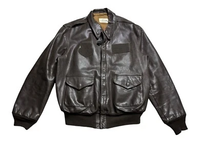 VINTAGE LEATHER A2 FLIGHT JACKET USAF COOPER SPORTSWEAR BOMBER JACKET 44L - Image 1 of 4