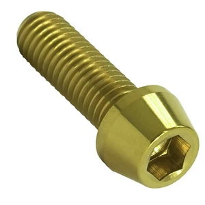 Titan M8x25 Schraube DIN912 konisch gold Innensechskant Ti Bike Tuning  - Bild 1 von 3