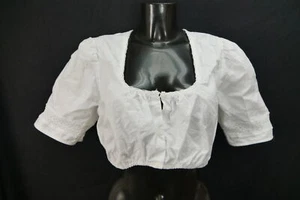 Gr.44 Dirndlbluse weiß Bluse für Dirndl Baumwolle mit Spitze B11512 - Bild 1 von 4