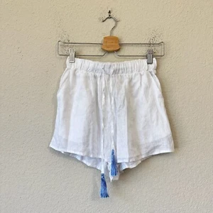 NWT ETOILE CORAL Areti Linen Shorts Drawstring in White Sz S/M W9780 - Picture 1 of 11