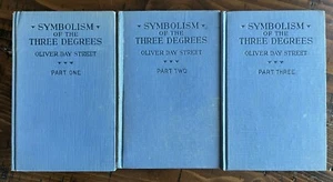 Symbolism Three Degrees Oliver Day Street 1929 3 Vols Masonic Press New Jersey - Picture 1 of 13