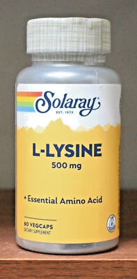 Solaray L-LYSINE 500 mg 60 Capsules Essential Amino Acid 500mg 60 VegCaps - Image 1 of 4