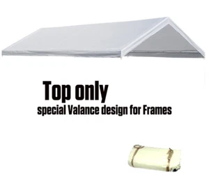 Cubierta de repuesto con cenefa 12'X20' lona blanca tapa de repuesto para marco de 10'x20' - Imagen 1 de 3