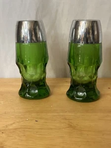 Vintage Anchor Hocking grüne georgische Salz- und Pfefferstreuer - Bild 1 von 5