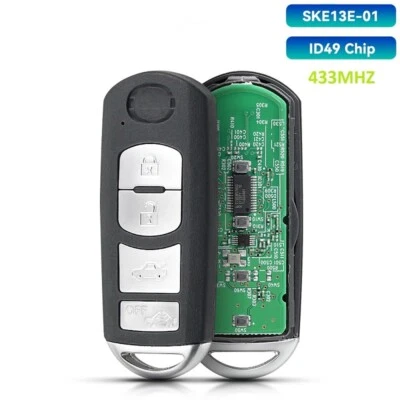 2 x For Mazda 3, 6, MX-5 SKE13E-01 Smart Key Remotes Control Kit 4 Button  - Image 1 of 3
