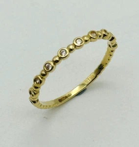 9ct Yellow Gold 2mm Bobble Diamond-Unique Band Ring Size J to T New - Picture 1 of 8