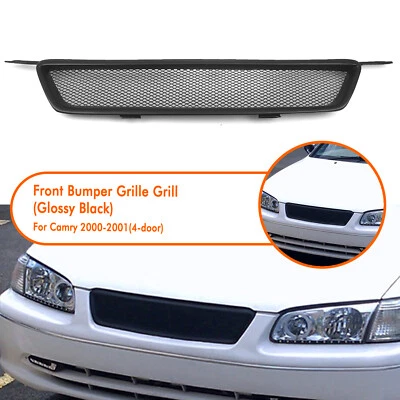 Car Front Bumper Grille Grill Kit For Toyota Camry 4 Door 2000-2001 Matte Black - Imagem 1 de 4
