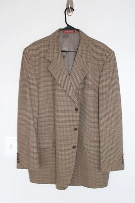 ABRIGO DEPORTIVO MARRÓN Y AZUL MARINO A CUADROS NORDSTROM 100% LANA talla 46L chaqueta de traje Foto 1 de 4