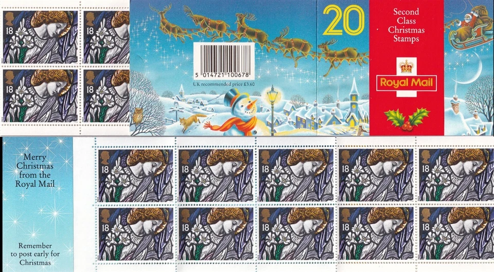 GB 1992 Yvert C 1640 £3.60 booklet 20x18p Christmas - Image 1 of 1