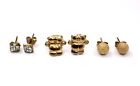 .375 9CT YELLOW GOLD ASSORTED LOT OF 3x Fine Paired Stud Earrings, 0.8g - C91