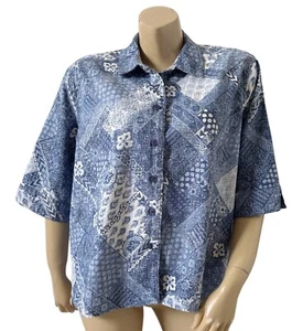 COLDWATER CREEK Womens Petite Size PXL Linen Blend 3/4 Sleeve Button Front Shirt - Picture 1 of 7