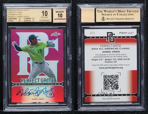 2014 Leaf Metal Draft Perfect Game Red Prismatic /3 Jahmai Jones BGS 10 Auto