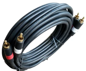 (QTY:5) Stereo 22 AWG Dual RCA Audio Cable CA224MM10 Male to Male Black 10 ft - Picture 1 of 12