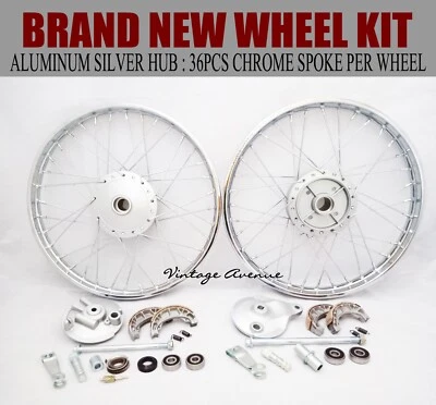 HONDA PASSPORT C70 1980-1983 FRONT-REAR WHEEL RIM BRAKE HUB SPOKE KIT[F6S+R4.1S] - Image 1 of 4