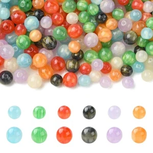 280x Beads Cat Eye Spacer Bead Resin Round for Bracelet Necklace Jewelry Making - Picture 1 of 7