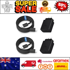 2-Pack 45W USB-C Fast Charger + 6.6FT Cable for Samsung Galaxy & Tab - Picture 1 of 10