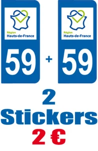 2-STICKERS-PLAQUE-AUTO-IMMATRICULATION-DEPARTEMENT-LOGO 59 - Bild 1 von 1