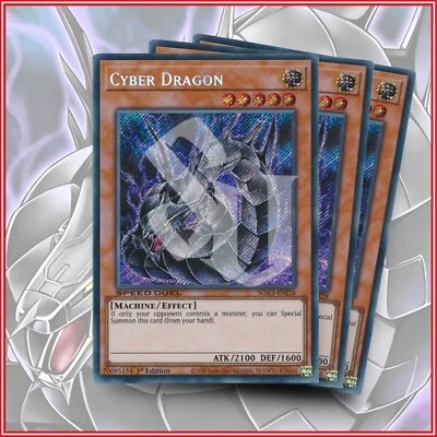 YuGiOh CYBER DRAGON SGX3-ENI28 Secret Rare x3 1st Edition🔥 - Image 1 of 2