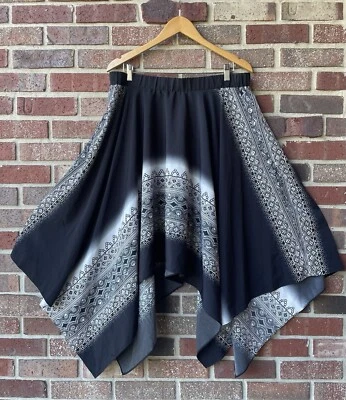 ALFANI Women's Prima Bandana-print Handkerchied-hem Asymmetrical Skirt Sz 16 - Image 1 of 4