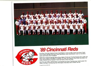 1989 Cincinnati Reds Team Issued Photo 8.5x10 Pete Rose last Team Photo pre Ban! - Picture 1 of 2