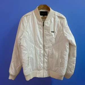 VTG Y2K Sean John Puffer Jacket Bomber Men XL White Quilted Zip Front Streetwear - Picture 1 of 20