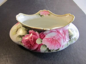 VTG Nippon Short But Long Large Pink & Red Flowers Decorated vase - Picture 1 of 9