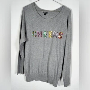 Suéter Pullover Torrid Para Mujer Nuevo con Etiquetas Talla Grande 2/2X Lentejuelas Saludos Raglán - Imagen 1 de 6