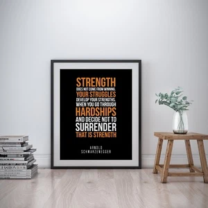 Arnold Schwarzenegger Inspirierender Wandbilddruck Motivationszitat Poster Fitnessstudio - Bild 1 von 4