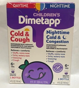 Children’s Dimetapp Day &Night Time cold &cough 2 bottles 4 oz each Exp:10/2025 - Picture 1 of 1