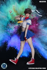 SUPER DUCK Fighting Girl Sakura Clothing & Head Set 1/6 Fit Phicen female body - Picture 1 of 10