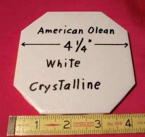1 pc. Octagon Ceramic Tile 4-1/4": White Crystalline by American Olean Co. NEW - Picture 1 of 12