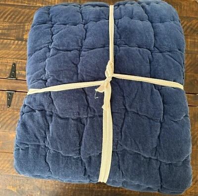Pottery Barn Cozy Cloud Handcrafted Quilt- King /Cal King - Midnight NWOT - Image 1 of 4