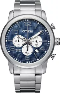 Citizen 42mm Quartz Chronograph Analog Men's Watch (Blue & White Dial) - Picture 1 of 3