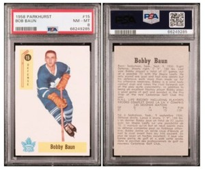 1958 Parkhurst Bob Baun #15 PSA 8 NM MT