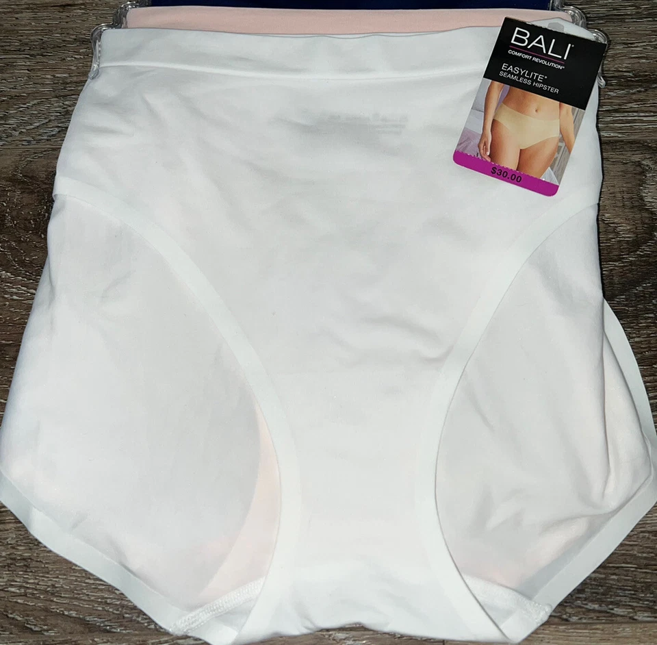 Bali ~ 3-Pair Womens Easylite Smooth Hipster Underwear Panties Nylon (A) ~ M/6 - Image 1 of 4