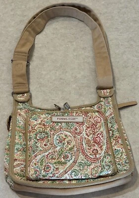 Cartera Bandolera Fossil Auténtica Clásica Floral Pequeña Múltiples Bolsillos Foto 1 de 4