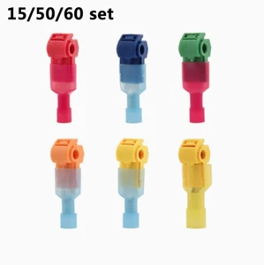 15/50/60 set Quick Splice T-Tap Terminals Cable Electrical Wire Crimp Connectors - Picture 1 of 10