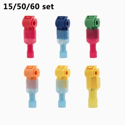 15/50/60 set Quick Splice T-Tap Terminals Cable Electrical Wire Crimp Connectors - Image 1 of 4